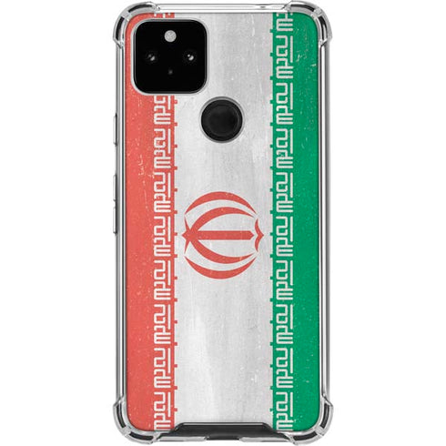 Iran Flag Distressed Google Pixel 5a 5G Clear Case